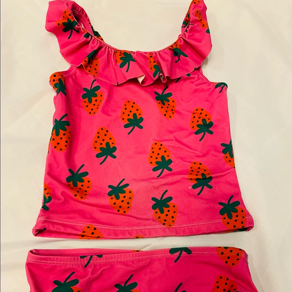 Hanna Andersson 2 piece strawberry swim suit. Size 8